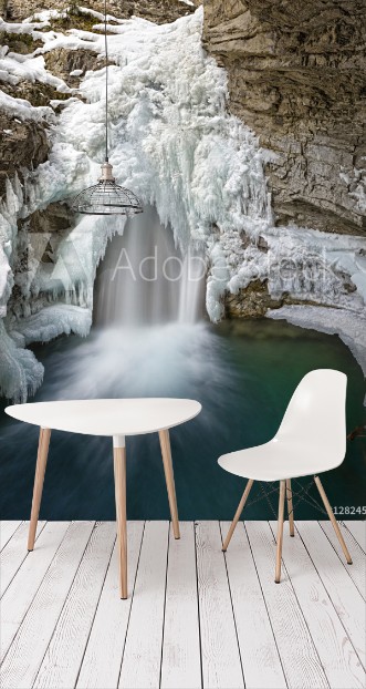 Picture of Johnston Canyon Falls in Banff National Park Alberta Canada in winter